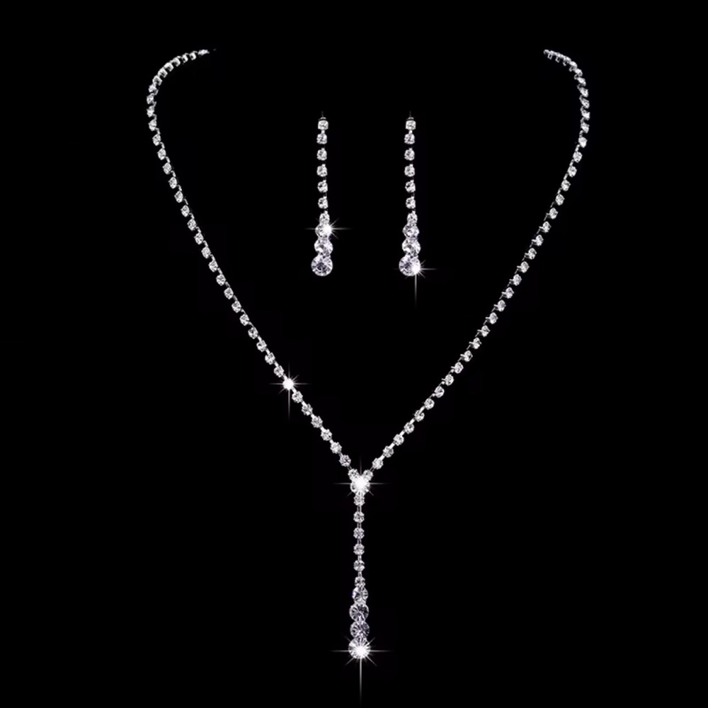Elegant Silver Necklace and Earring Set
